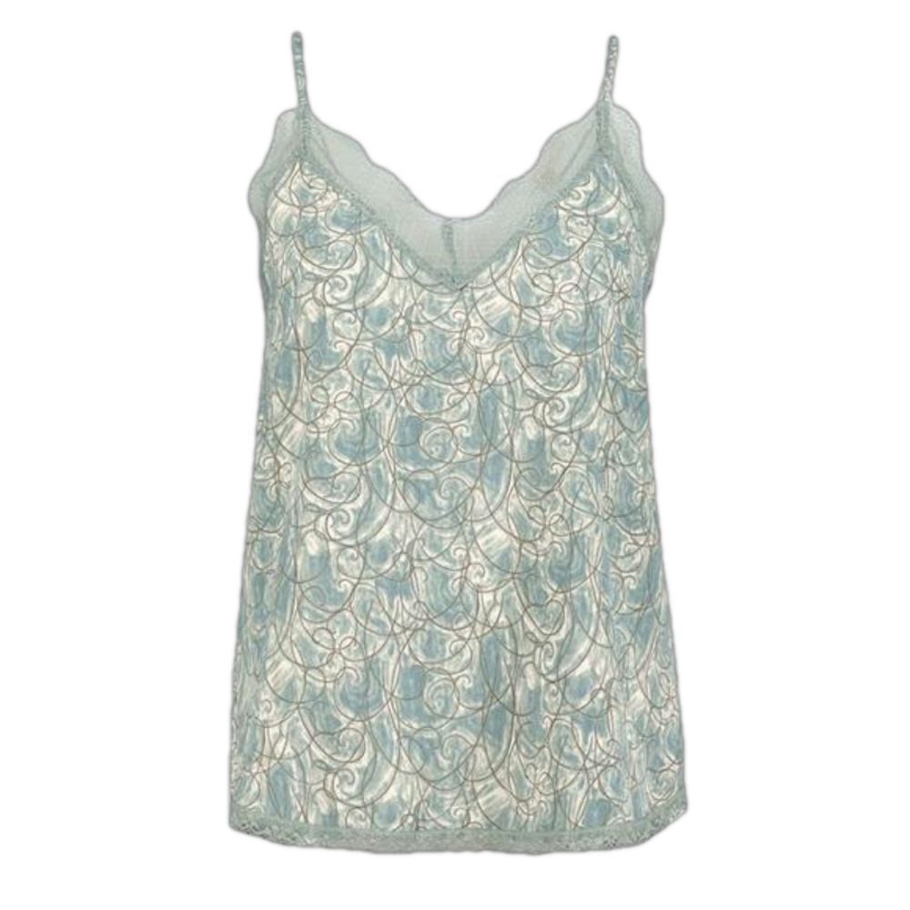 Bishop + Young Lotus Mint Lace Trim Camisole Top Size Large